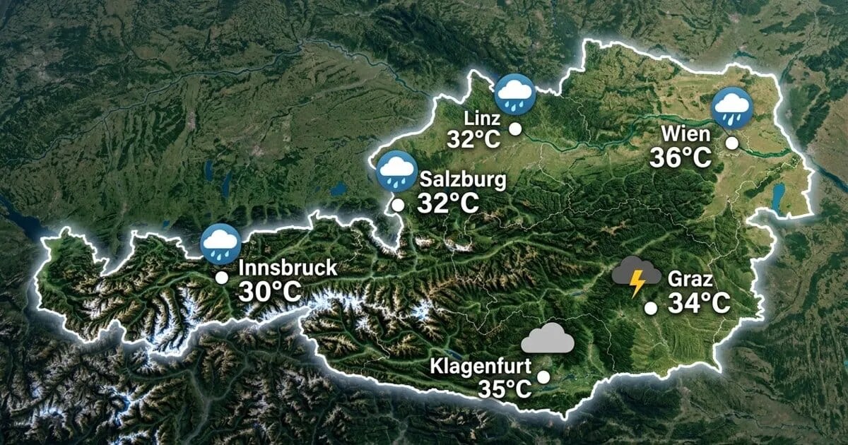Österreich: heiß und teils nass