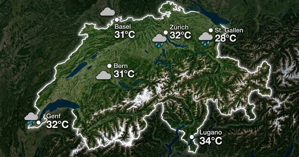 Schweiz: warm, teils Schauer