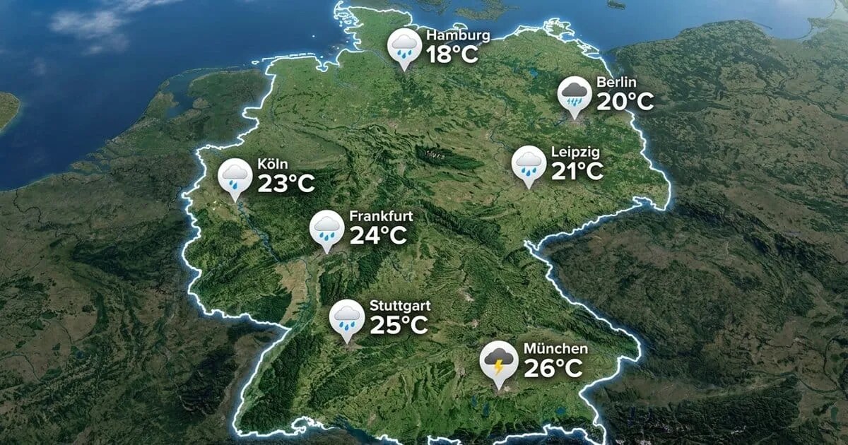 Regen und Gewitter in Deutschland