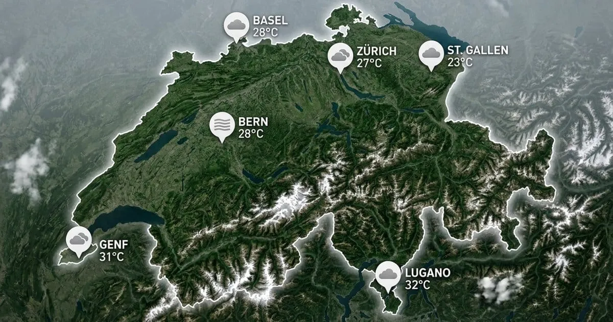 Schweiz: warm und oft bedeckt