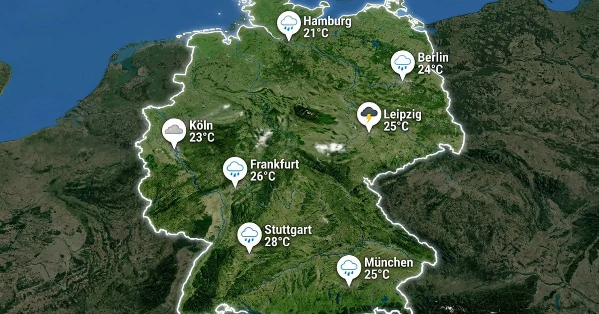 Regenreicher Tag in Deutschland