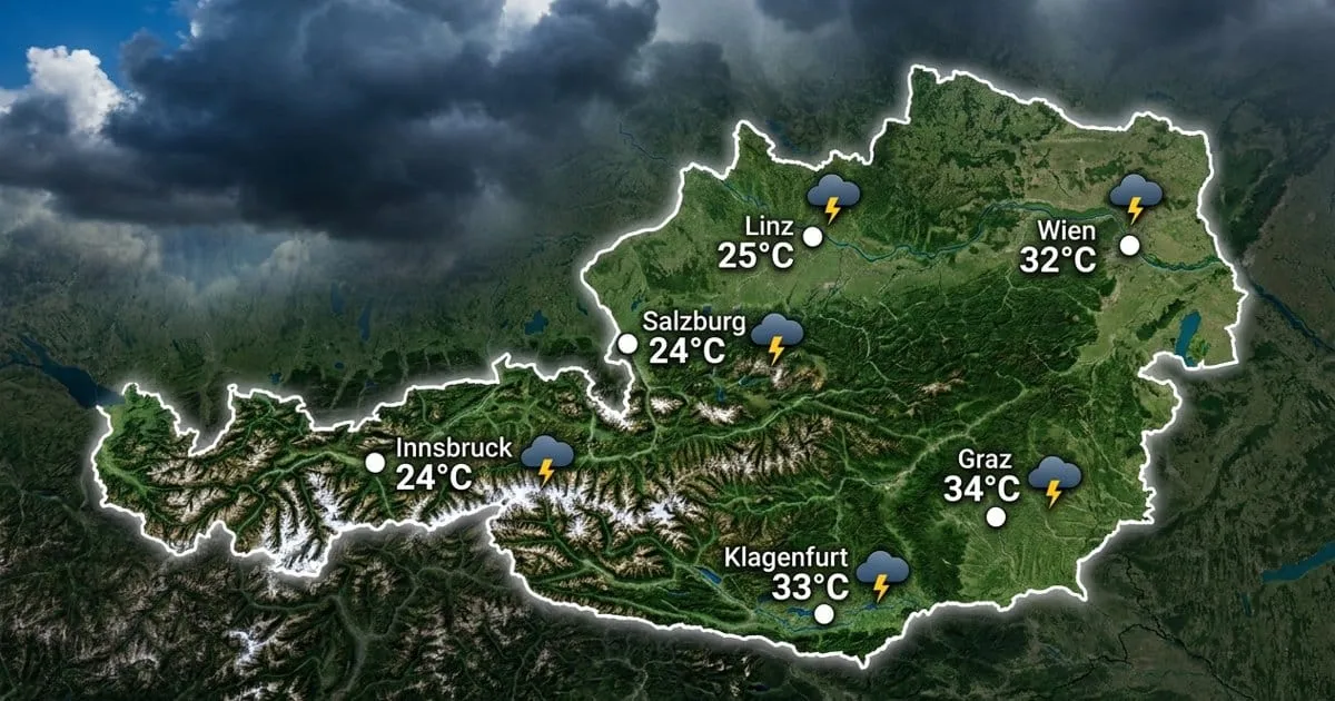 Gewittertag in Österreich