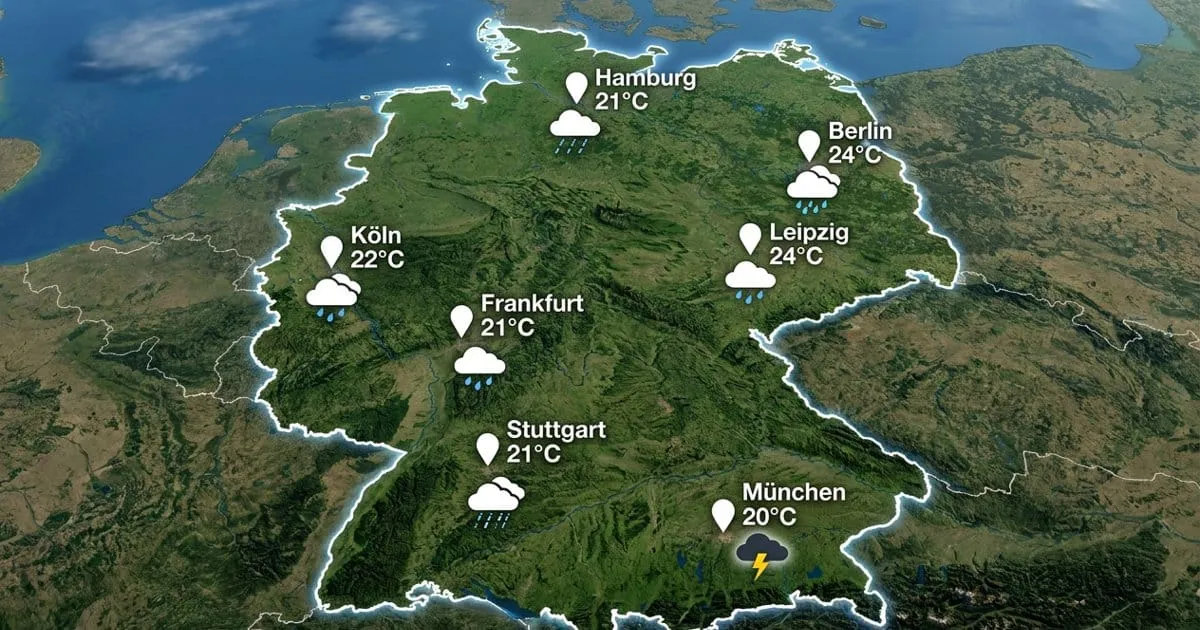 Regen und Gewitter in Deutschland