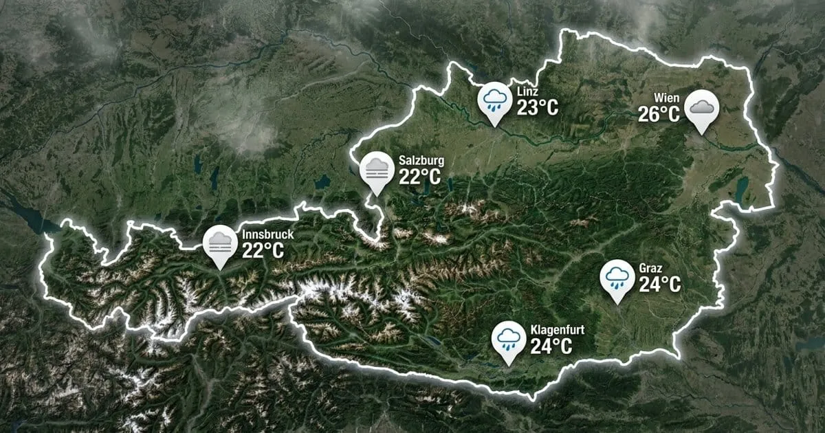 Österreich: Nebel, Regen, Wolken