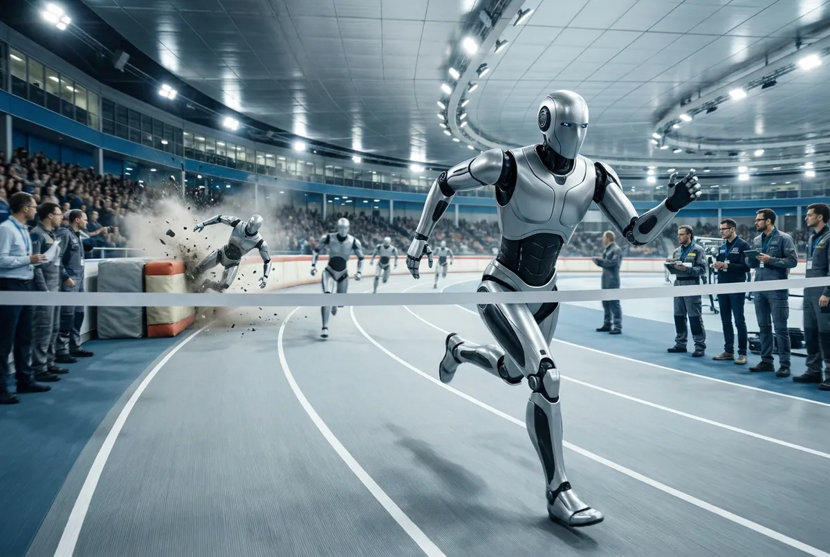 Roboter sprintet Bolt davon