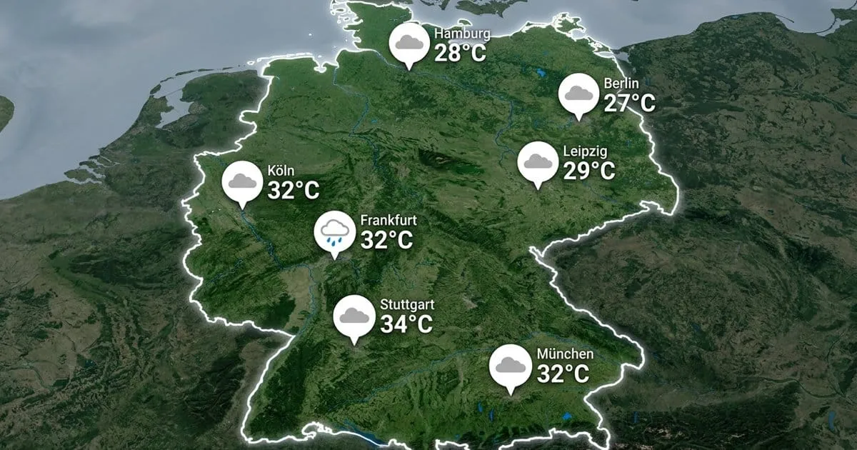 Deutschland: warm, teils nass