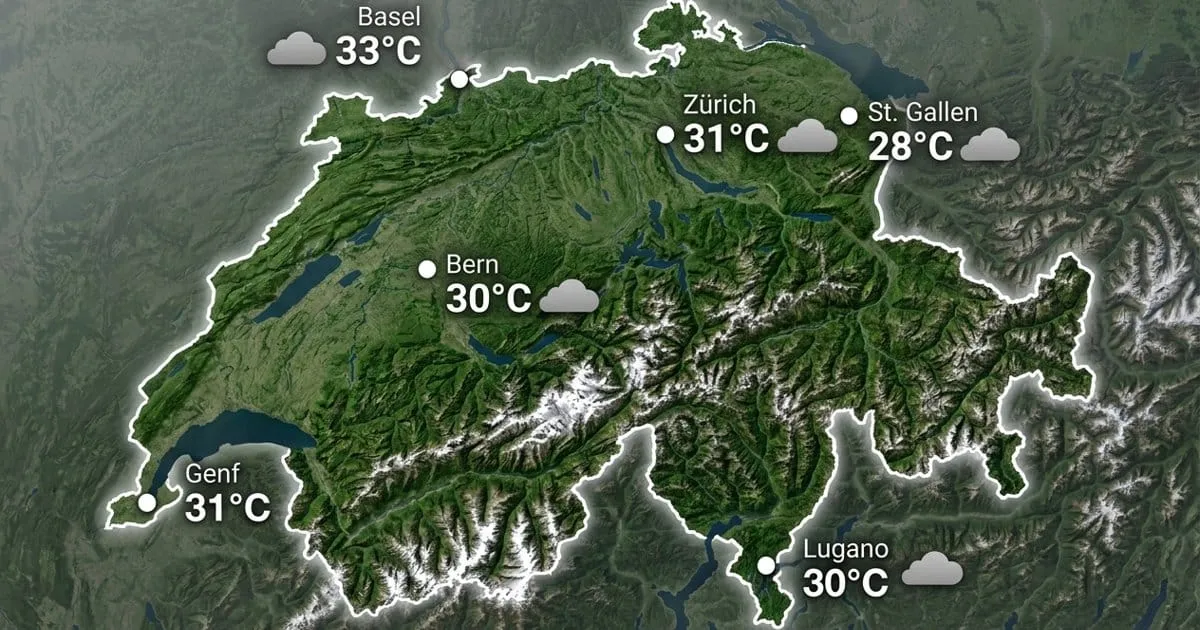 Schweiz: warm und bedeckt
