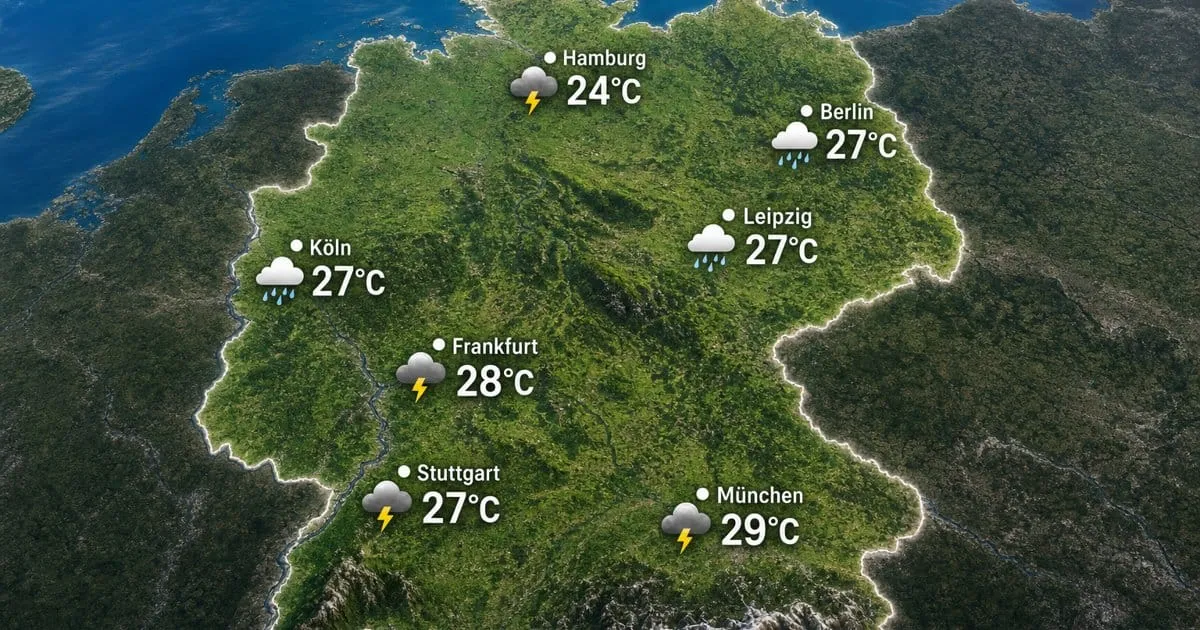 Gewitter und Regen in Deutschland