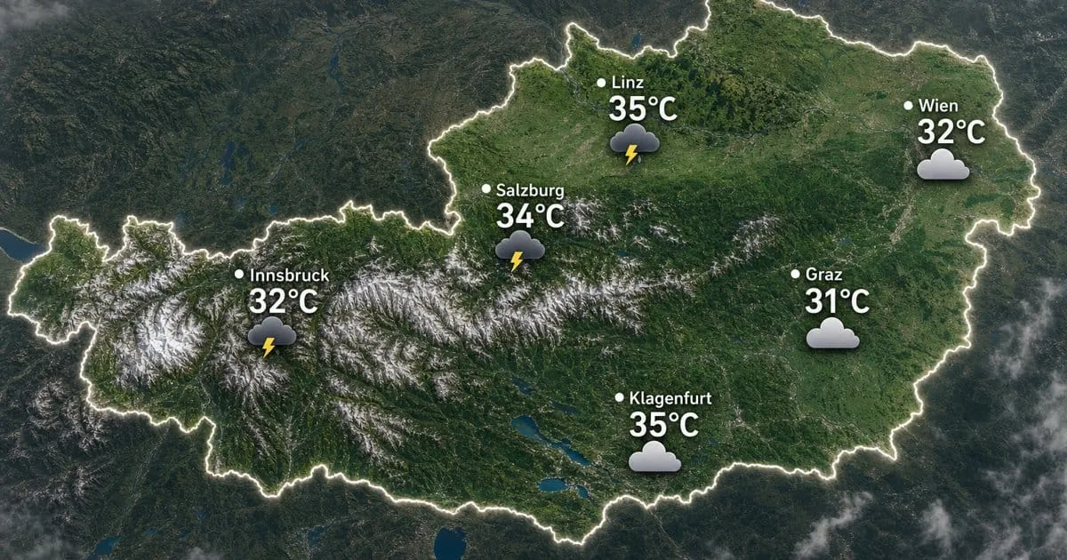 Österreich: Hitze, teils Gewitter