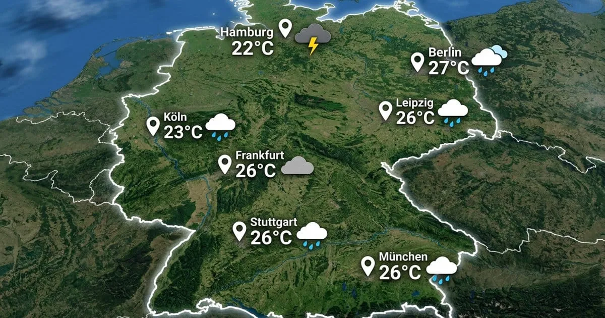 Regen und Wolken in Deutschland