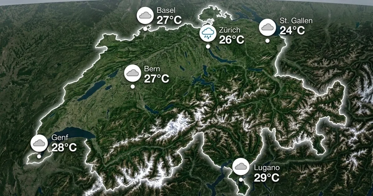 Schweiz: warm und meist bedeckt