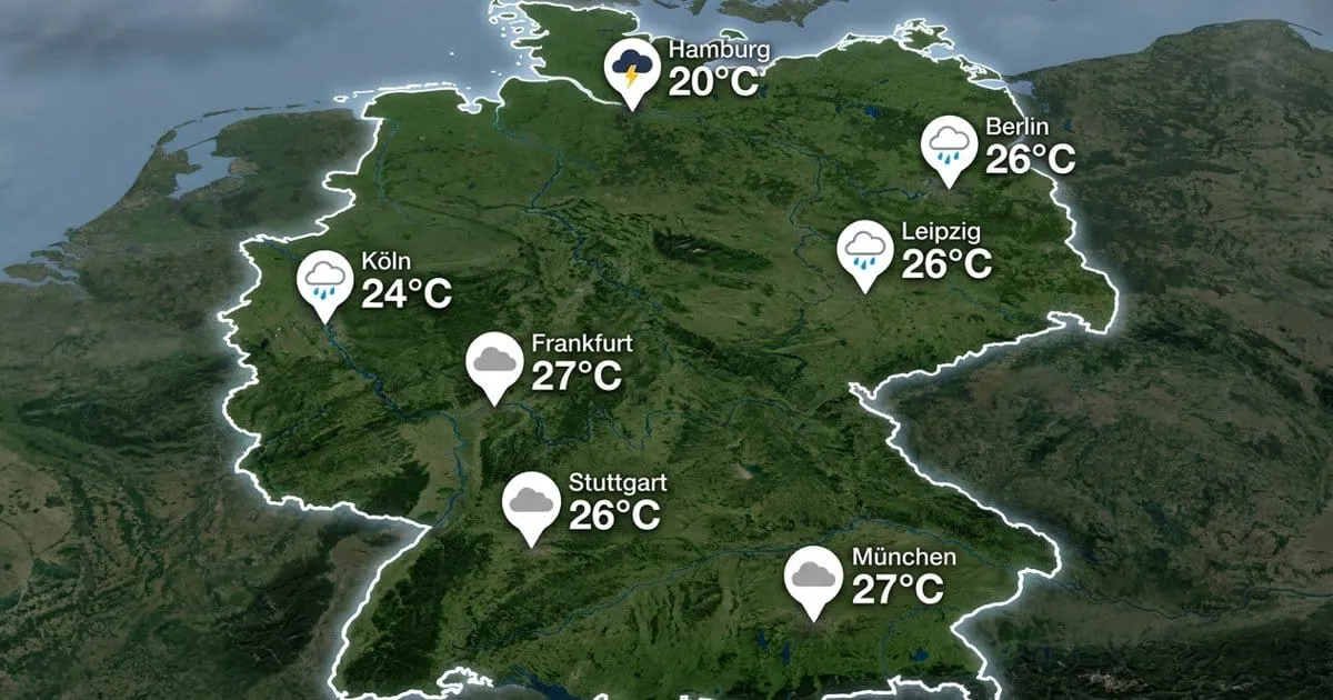 Deutschland: Regen und Wolken