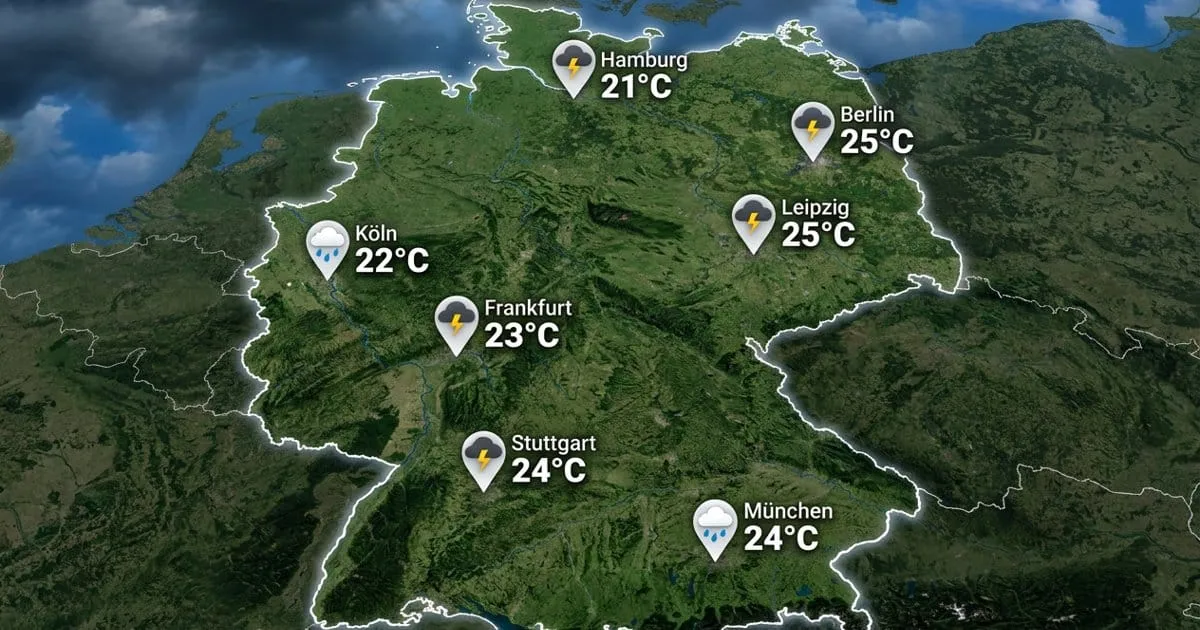 Gewitter und Regen in Deutschland