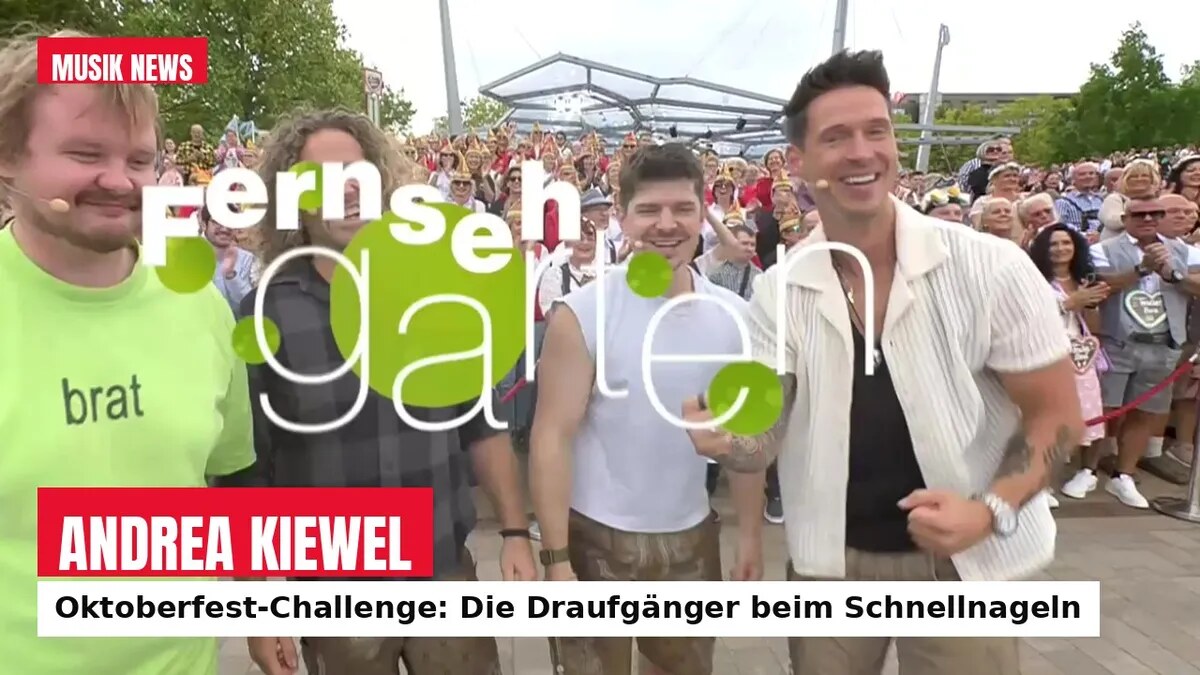 Oktoberfest im ZDF-Fernsehgarten: Die Draufgänger beim Schnellnageln – 15 Nägel und Kiewels Fehler