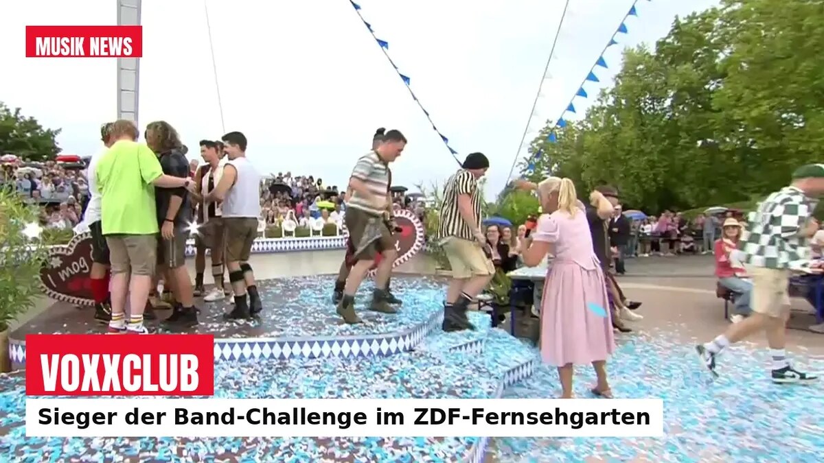 voXXclub gewinnen die Band-Challenge im ZDF-Fernsehgarten: Wasserplatzer, Voting und Hitmedley